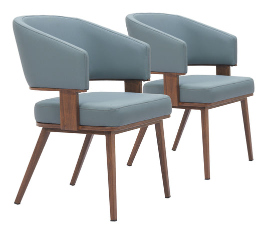 Poise - Dining Chair (Set of 2) - Blue - Premium Chair Sets from Zuo Modern - Just $1450! Shop now at brett interiors