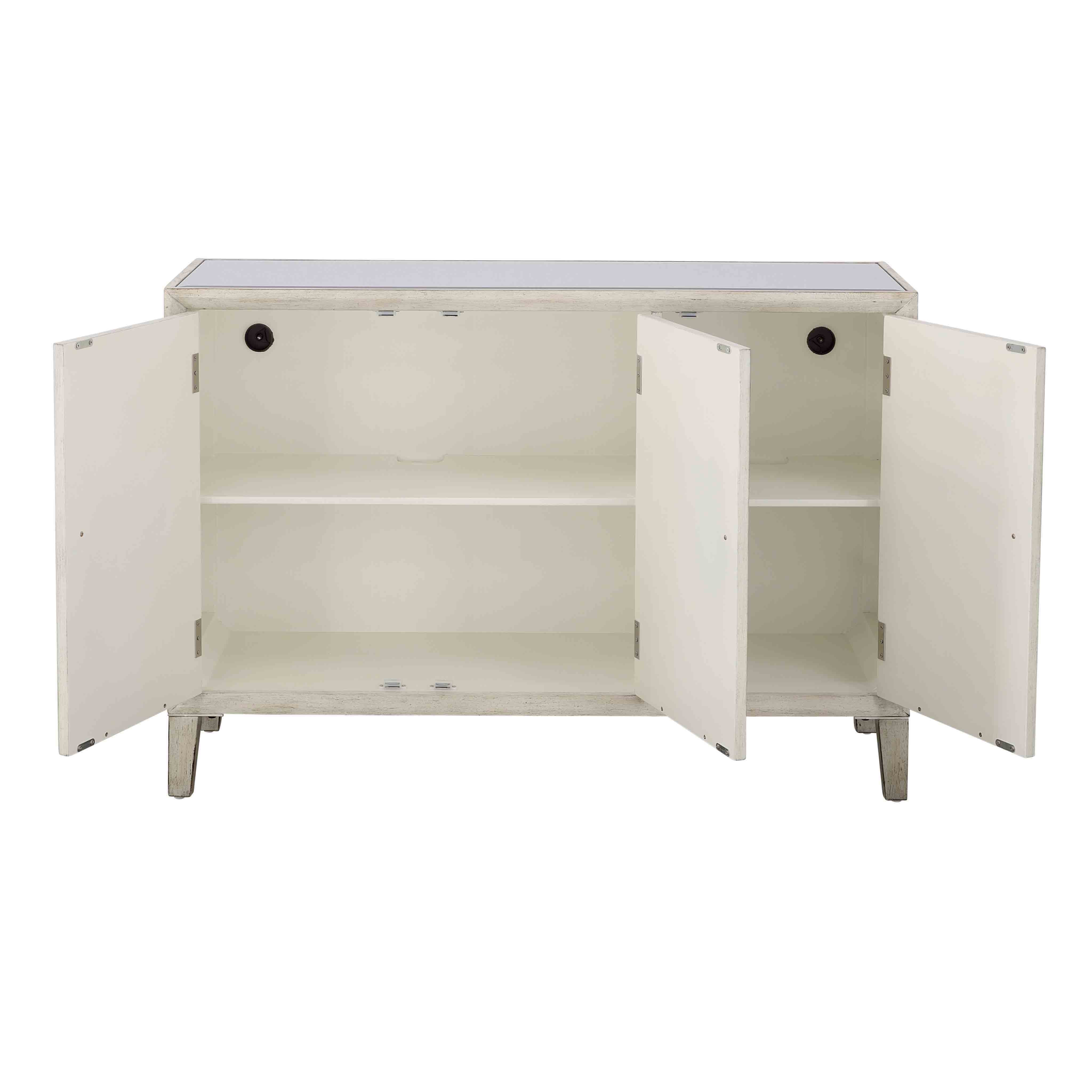 Windsor - Three Door Credenza - Burnished White - Premium Credenzas from Coast2Coast Home - Just $3465! Shop now at brett interiors