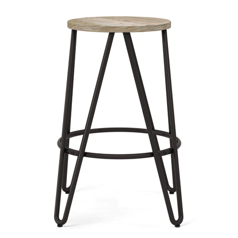 Simeon - Metal Stool with Wood Seat - Premium Counter Height (24"-27") from Simpli Home - Just $82! Shop now at brett interiors