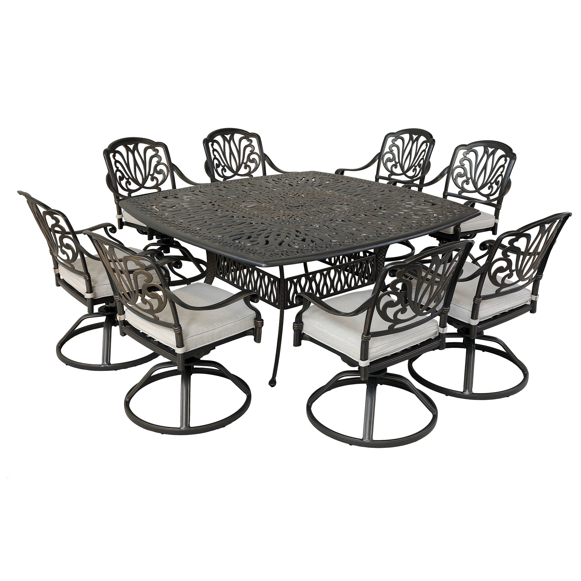 Square 8 Person 64" Long Aluminum Dining Set With Cushions - Premium 8 + Piece Outdoor Sets from Gather Craft - Just $4672! Shop now at brett interiors