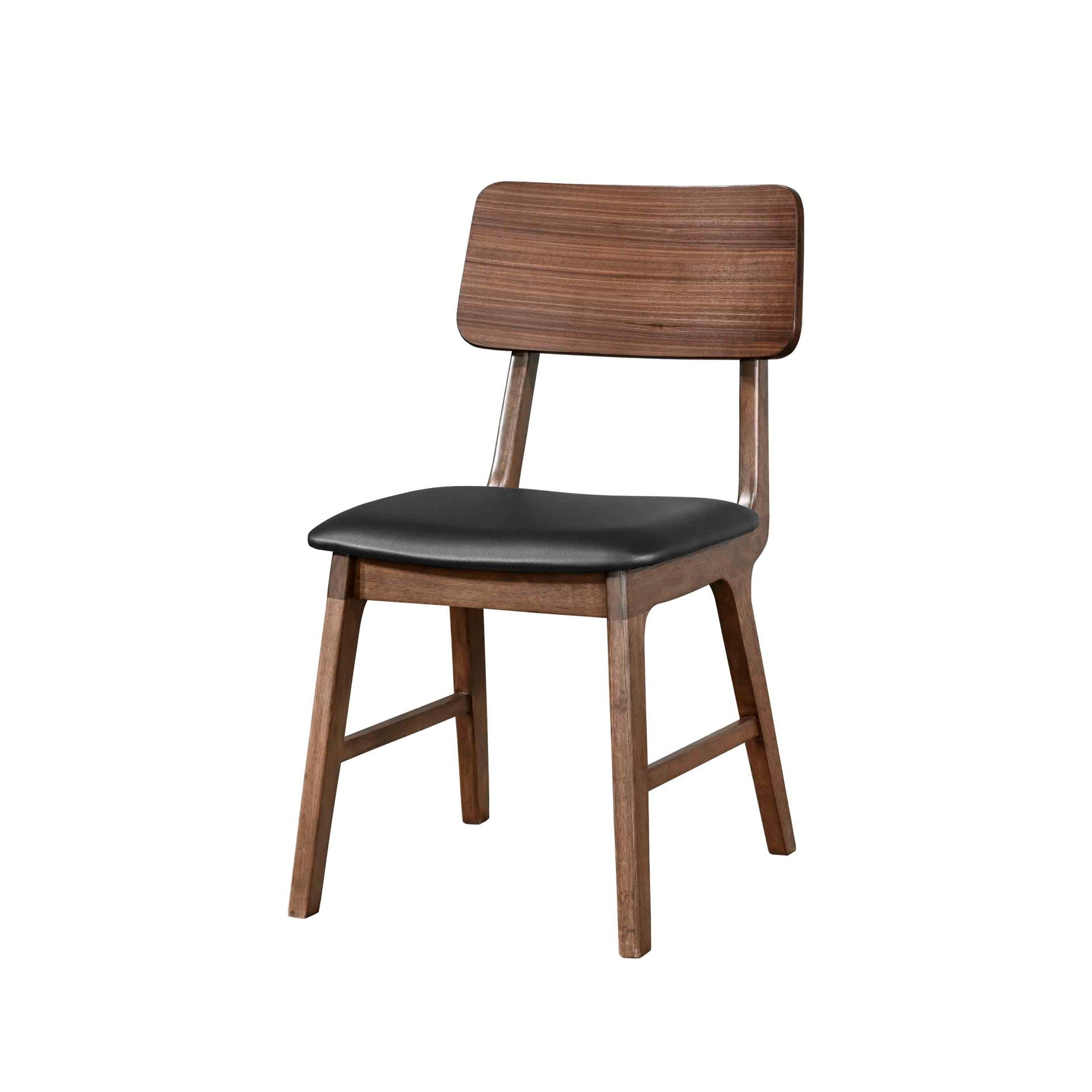 Thea - Wood Back Side Chair With Black Seat (Set of 2) - Walnut - Premium Chair Sets from New Classic - Just $250! Shop now at brett interiors