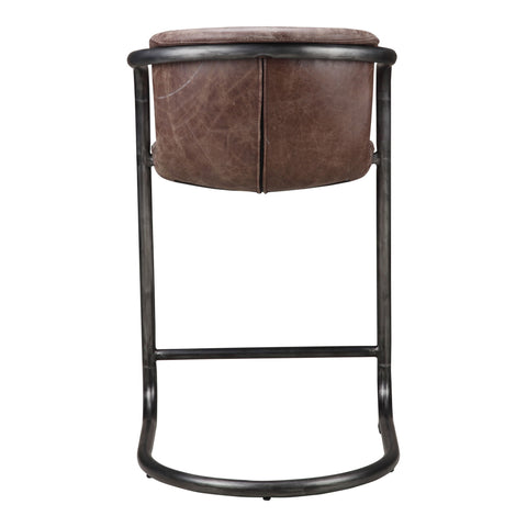 Freeman - Counter Stool Stool Leather (Set of 2) - Grazed Brown - Premium Stool Sets from Moe's Home Collection - Just $3122.50! Shop now at brett interiors