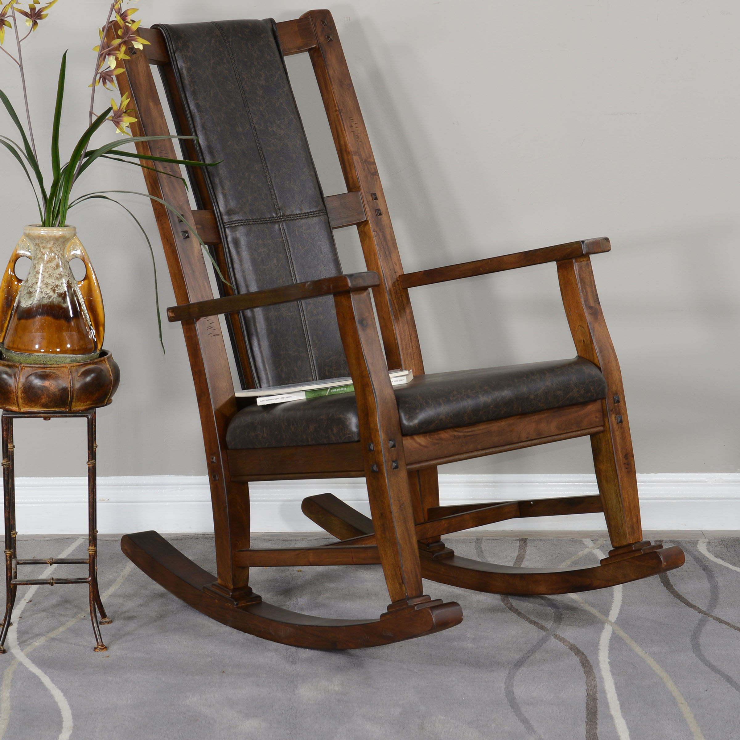 Savannah - Rocker - Dark Brown / Black - Premium Rocker Chairs from Sunny Designs - Just $434! Shop now at brett interiors