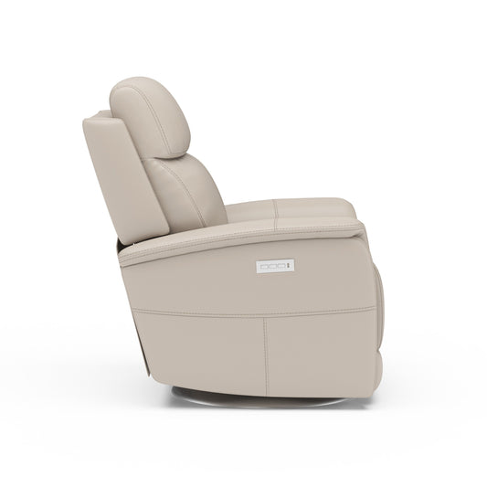 View - Swivel Power Recliner with Power Headrest & Lumbar - Premium Reclining Chairs from Flexsteel - Just $2375! Shop now at brett interiors