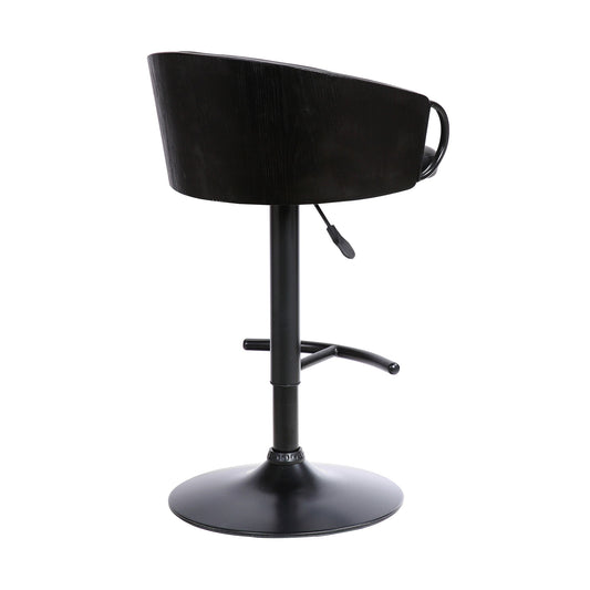 Montego - Adjustable Black Swivel Barstool - Black Powder - Premium Adjustable Height from Armen Living - Just $210! Shop now at brett interiors