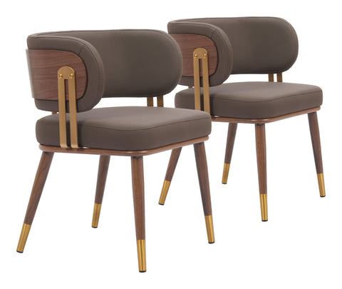 Brew - Dining Chair (Set of 2) - Brown - Premium Chair Sets from Zuo Modern - Just $2250! Shop now at brett interiors