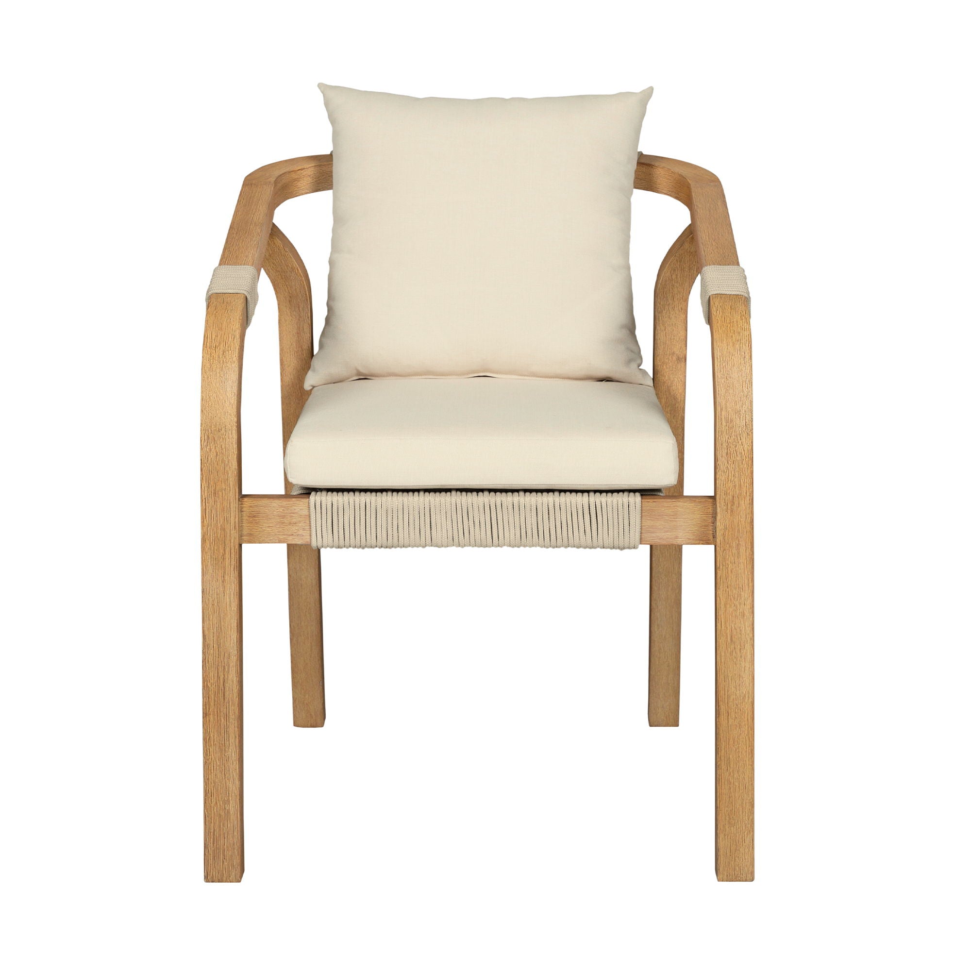 Cypress - Outdoor Patio Dining Chair (Set of 2) - Blonde Eucalyptus / Ivory - Premium Chair Sets from Armen Living - Just $1325! Shop now at brett interiors