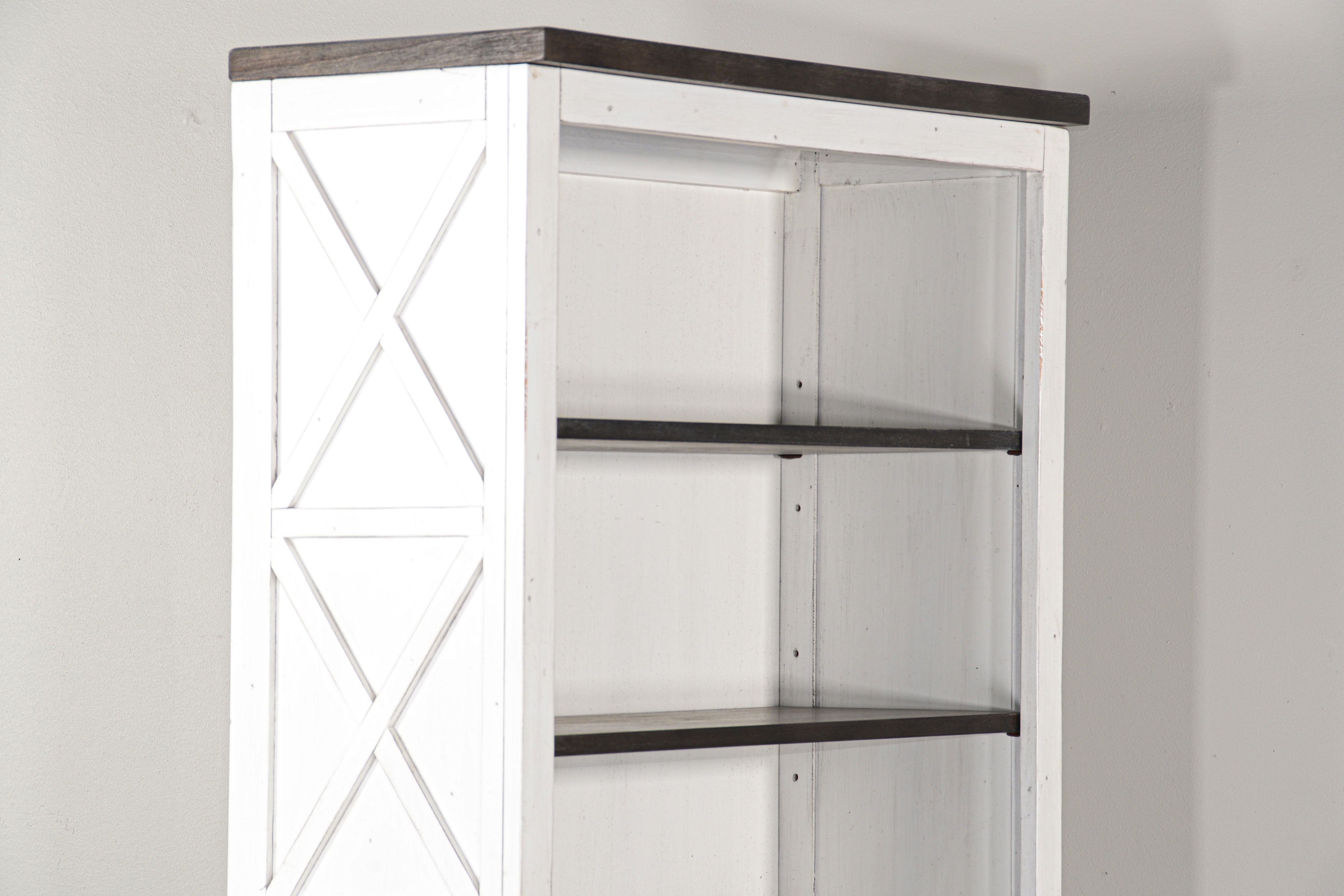 Carriage House - Bookcase / Open - White / Dark Brown - Premium Standard Bookcases from Sunny Designs - Just $848! Shop now at brett interiors