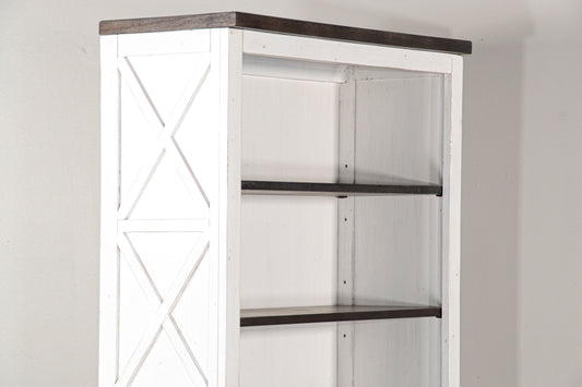 Carriage House - Bookcase / Open - White / Dark Brown - Premium Standard Bookcases from Sunny Designs - Just $848! Shop now at brett interiors