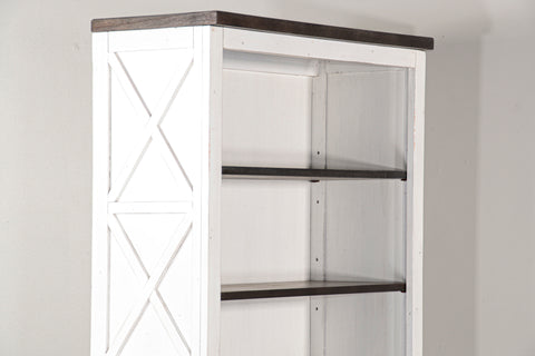 Carriage House - Bookcase / Open - White / Dark Brown - Premium Standard Bookcases from Sunny Designs - Just $848! Shop now at brett interiors