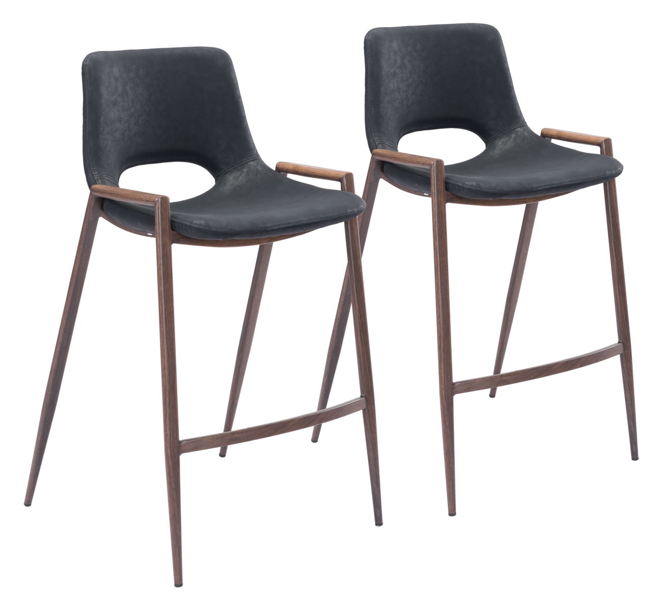 Desi - Counter Stool (Set of 2) Walnut Legs - Premium Stool Sets from Zuo Modern - Just $1400! Shop now at brett interiors