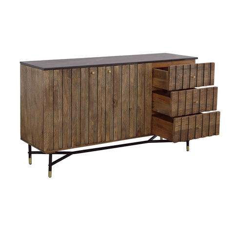 Stonington - Two Door Three Drawer Credenza - Brown / Black - Premium Credenzas from Coast2Coast Home - Just $4125! Shop now at brett interiors