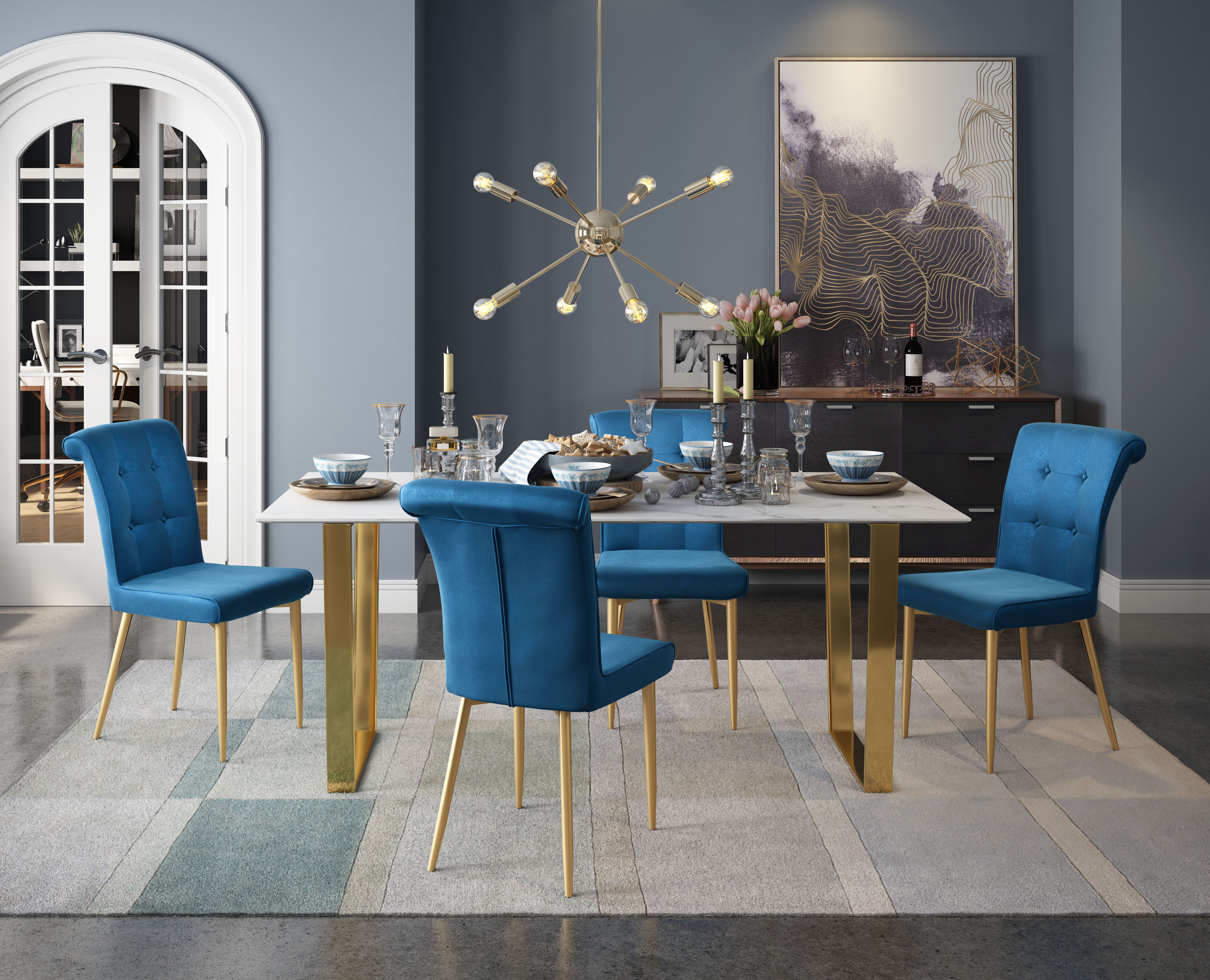 Atlas - Dining Table - White / Gold - Premium Dining Tables from Zuo Modern - Just $2825! Shop now at brett interiors