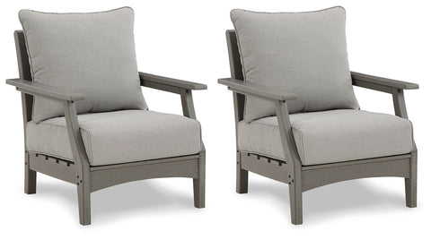 Visola - Gray - Lounge Chair W/Cushion (Set of 2) - Premium Chair Sets from Signature Design by Ashley® - Just $1501.25! Shop now at brett interiors