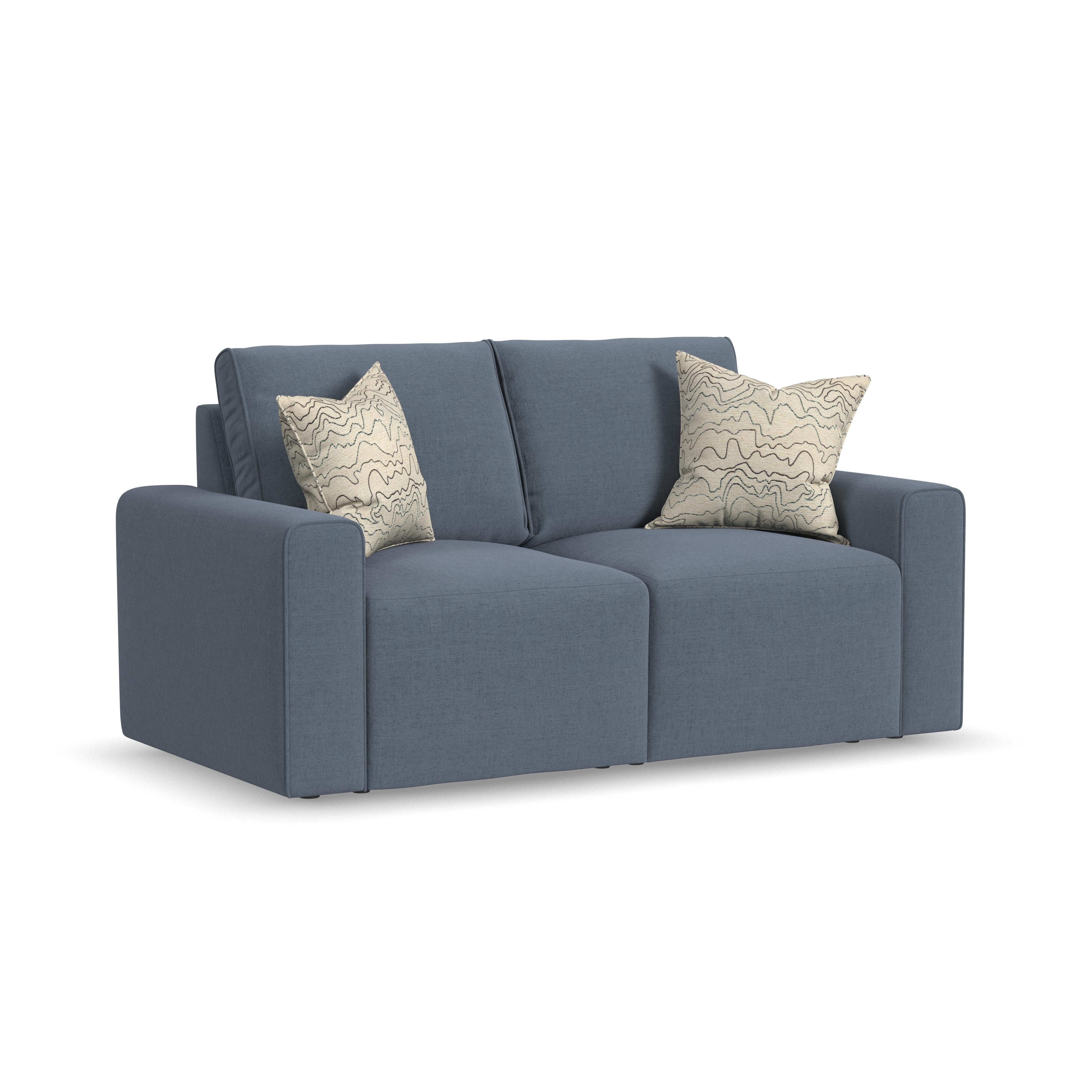 Dawson - Stationary Loveseat - Blue - Premium Stationary Loveseats from Flexsteel - Just $1875! Shop now at brett interiors