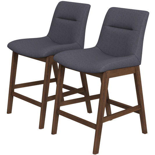 Jayden - 24" Mid-Century Modern Upholstered Stool (Set of 2) - Gray - Premium Stool Sets from Ashcroft Furniture - Just $466! Shop now at brett interiors