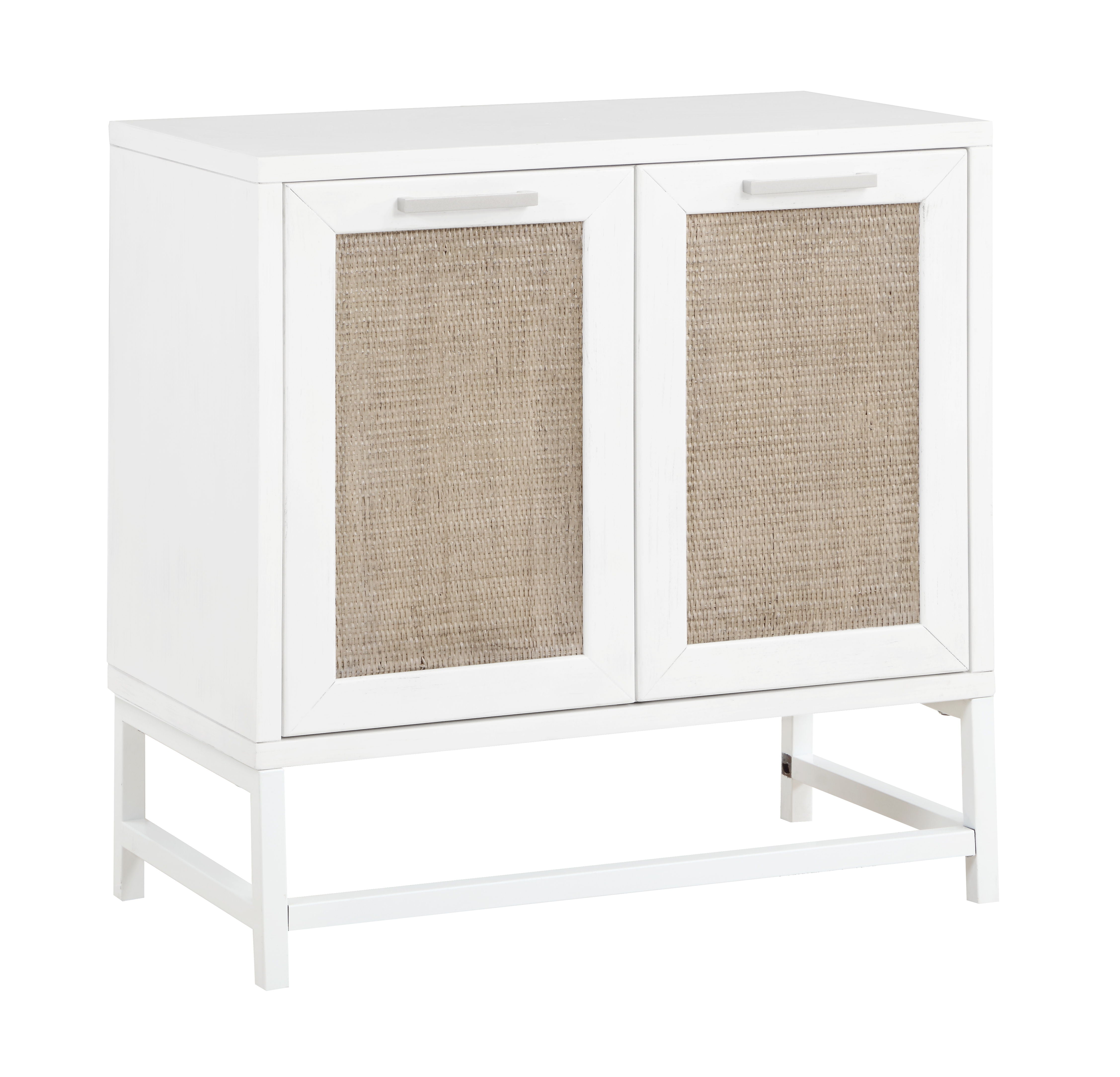 Hawthorne - Two Door Cabinet - White / Rattan - Premium Accent Cabinets from Coast2Coast Home - Just $2062.50! Shop now at brett interiors