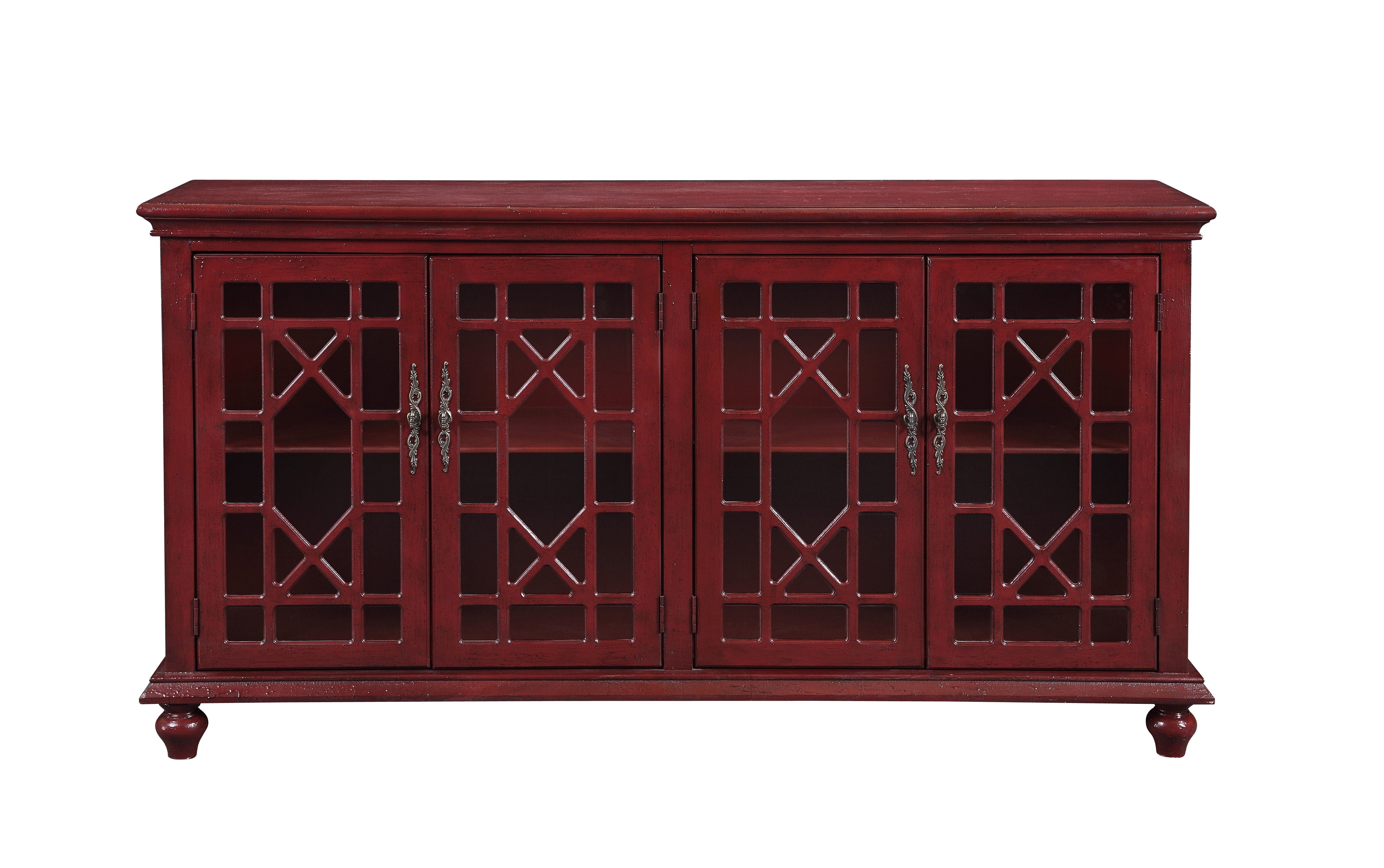 Blaze - Four Door Credenza - Esnon Texture Red - Premium Credenzas from Coast2Coast Home - Just $4125! Shop now at brett interiors