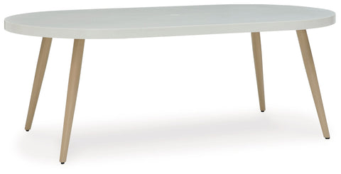 Seton Creek - White - Oval Dining Table With Umb Opt - Premium Dining Tables from Signature Design by Ashley® - Just $1071.28! Shop now at brett interiors