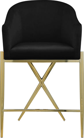 Xavier - Counter Stool with Gold Legs - Premium Counter Height (24"-27") from Meridian Furniture - Just $475! Shop now at brett interiors