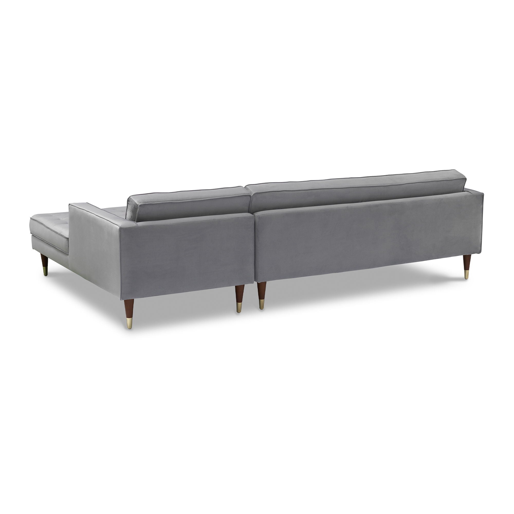 Somerset - Velvet Mid Century - Modern Right Sectional Sofa - Premium Stationary Sectionals from Armen Living - Just $2360! Shop now at brett interiors