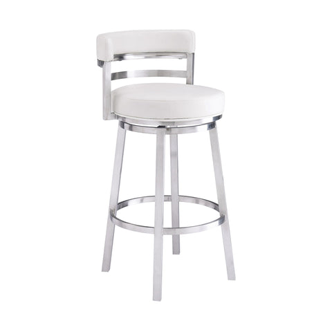 Madrid - Swivel Stainless Steel Bar Stool - Premium Counter Height (24"-27") from Armen Living - Just $415! Shop now at brett interiors