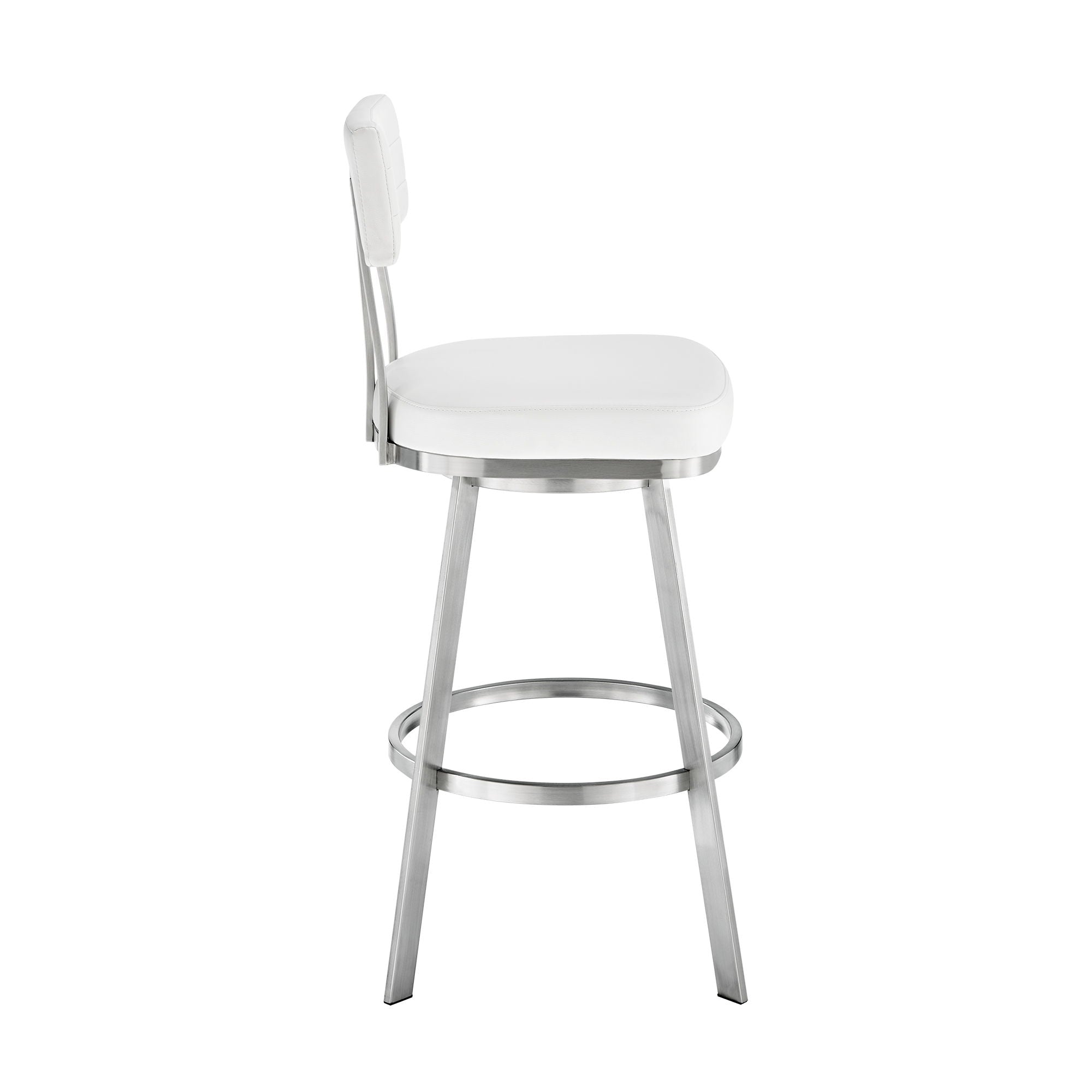 Benjamin - Swivel Stool - Brushed Steel Legs - Premium Counter Height (24"-27") from Armen Living - Just $410! Shop now at brett interiors