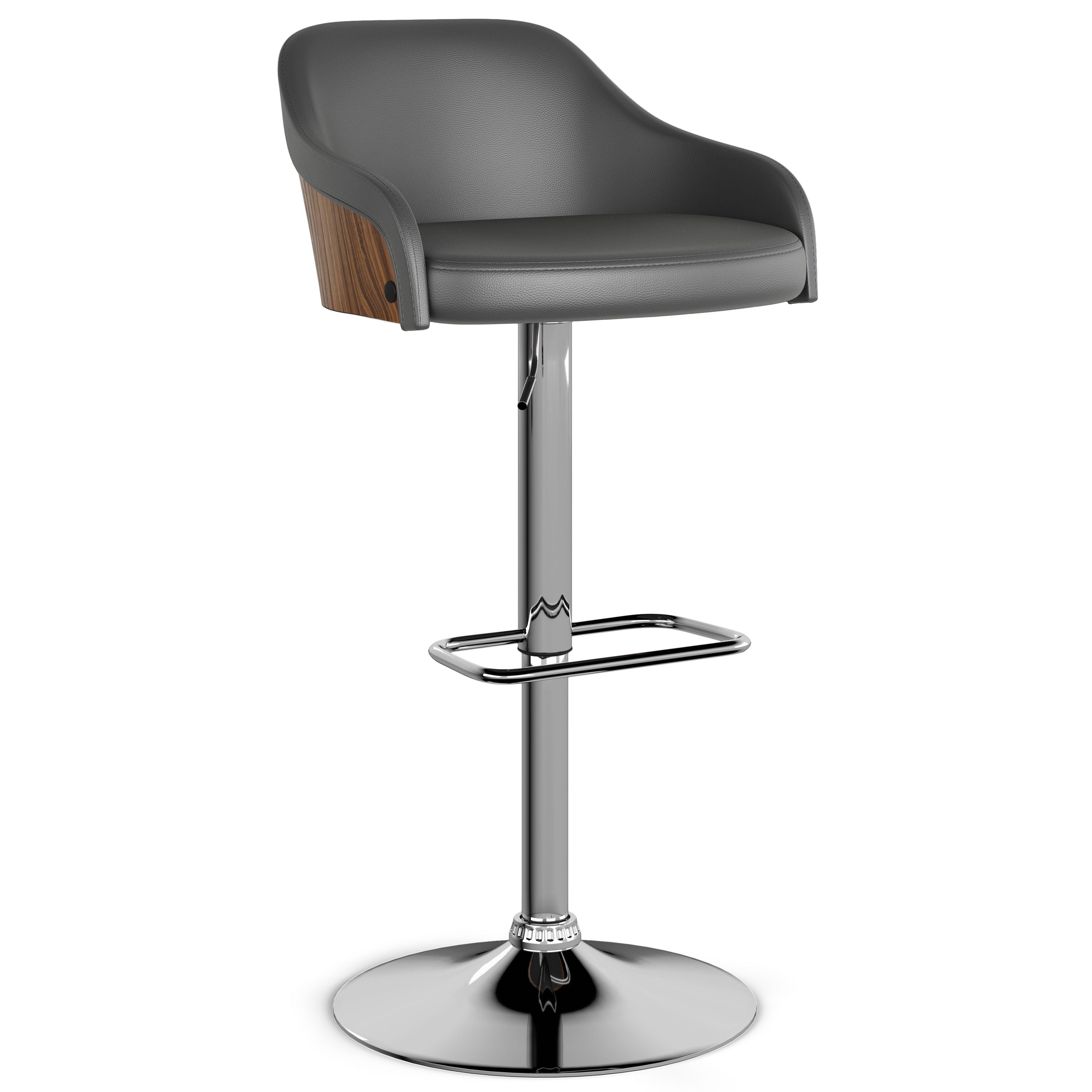 Hutton - Adjustable Swivel Bar Stool - Charcoal Grey - Premium Bar Height (28"-30") from Simpli Home - Just $202! Shop now at brett interiors