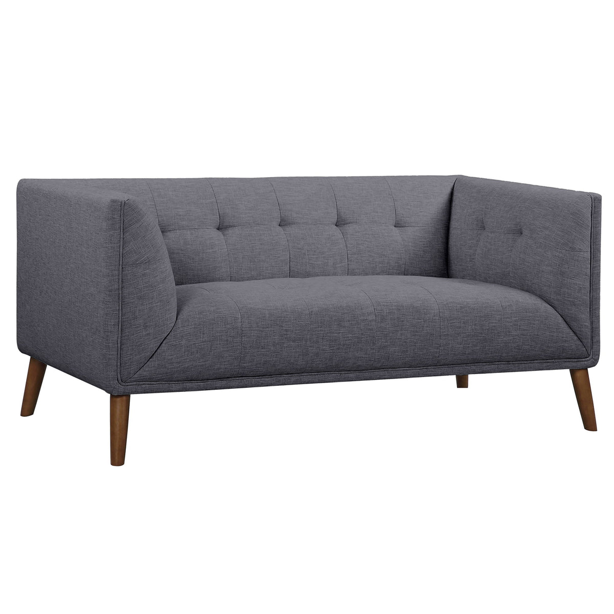 Hudson - Mid-Century Button - Tufted Loveseat - Premium Stationary Loveseats from Armen Living - Just $1047.50! Shop now at brett interiors