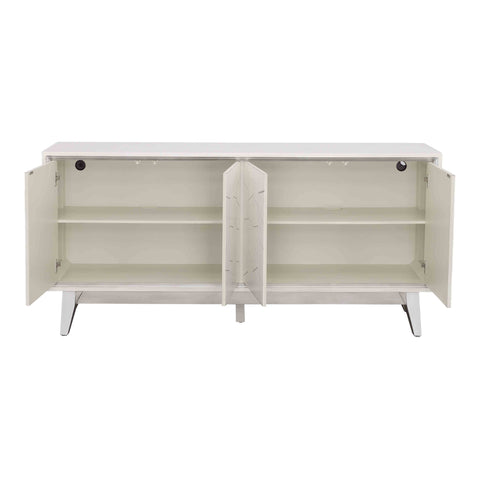 Summit - Four Door Credenza - White / Silver - Premium Credenzas from Coast2Coast Home - Just $3630! Shop now at brett interiors