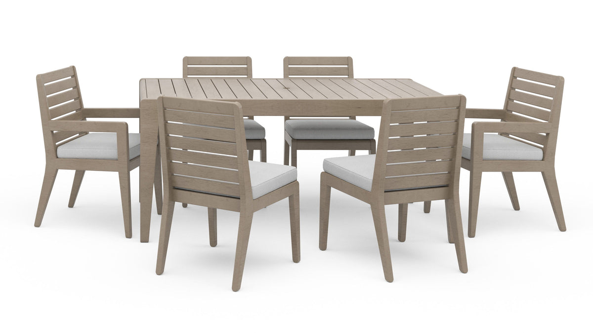 Sustain - Outdoor Dining Table And Six Chairs - Wood - Dark Gray - 30" - Premium 7 Piece Outdoor Sets from Homestyles - Just $6095! Shop now at brett interiors