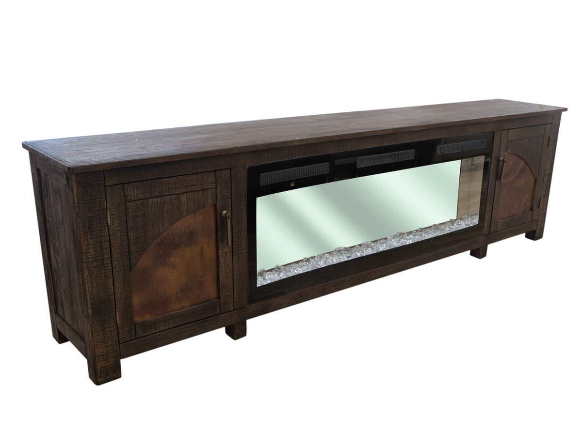 Blackburn - Electric Fireplace - Charred Brown - Premium Fireplace TV Stands from International Furniture Direct - Just $1122.50! Shop now at brett interiors