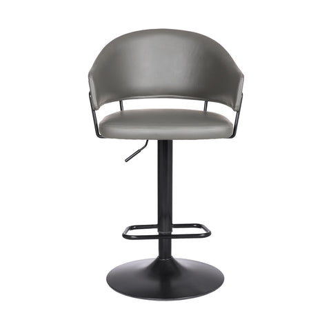 Brody - Adjustable Height Swivel Metal Base Bar Stool - Gray / Black - Premium Adjustable Height from Armen Living - Just $250! Shop now at brett interiors