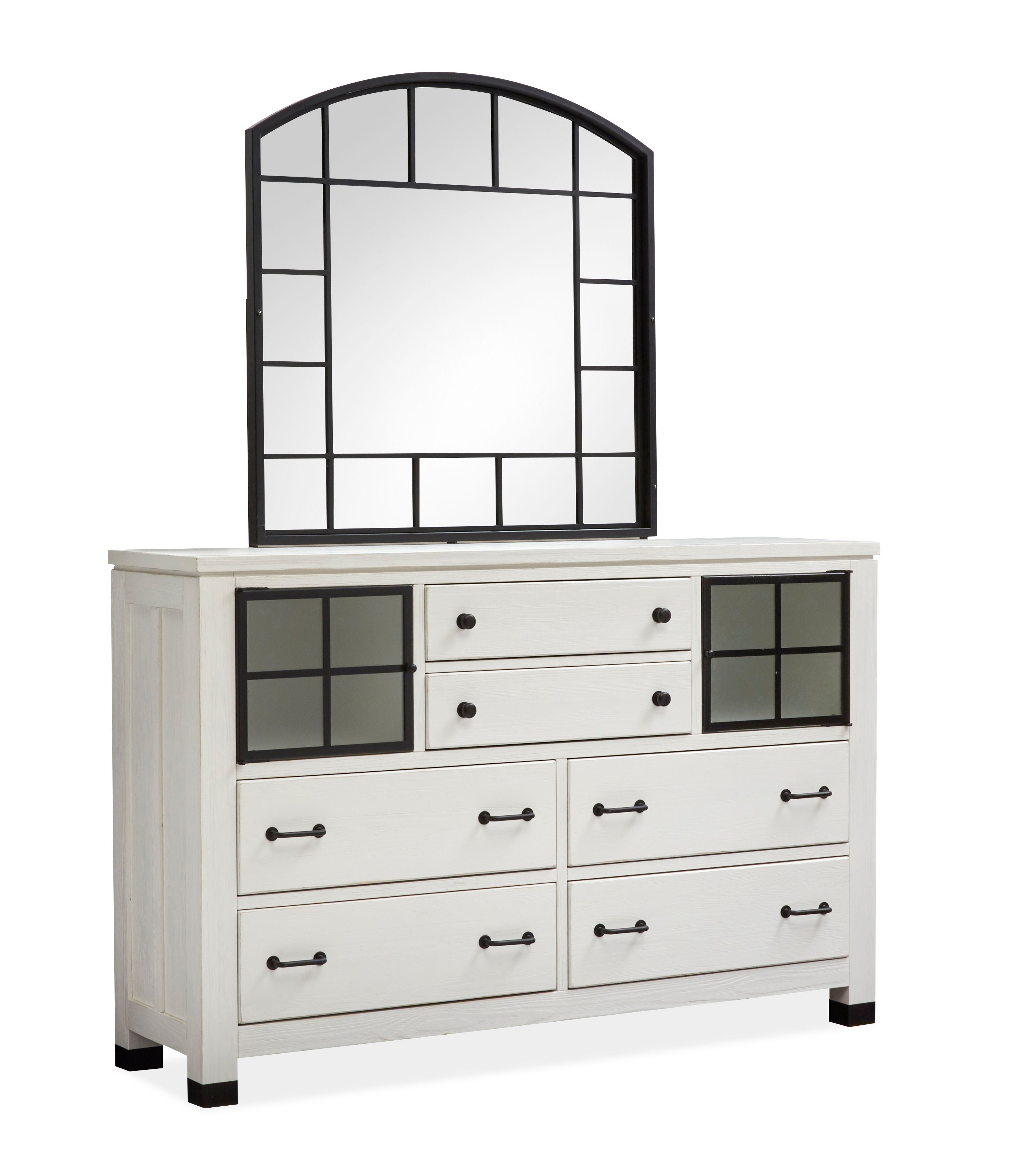 Harper Springs - Shaped Mirror - Silo White - Premium Bedroom Mirrors from Magnussen Furniture - Just $389! Shop now at brett interiors