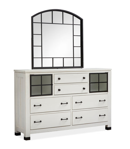 Harper Springs - Shaped Mirror - Silo White - Premium Bedroom Mirrors from Magnussen Furniture - Just $389! Shop now at brett interiors