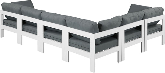 Nizuc - Outdoor Patio Modular Sectional 6 Piece - Grey - Metal - Premium Stationary Sectionals from Meridian Furniture - Just $5475! Shop now at brett interiors