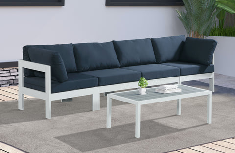 Nizuc - Outdoor Patio Modular Sofa - Navy - Metal - Premium Sofas from Meridian Furniture - Just $3650! Shop now at brett interiors