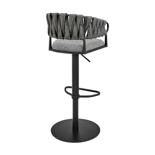 Blaise - Adjustable Counter Or Bar Stool - Black / Grey - Premium Adjustable Height from Armen Living - Just $450! Shop now at brett interiors