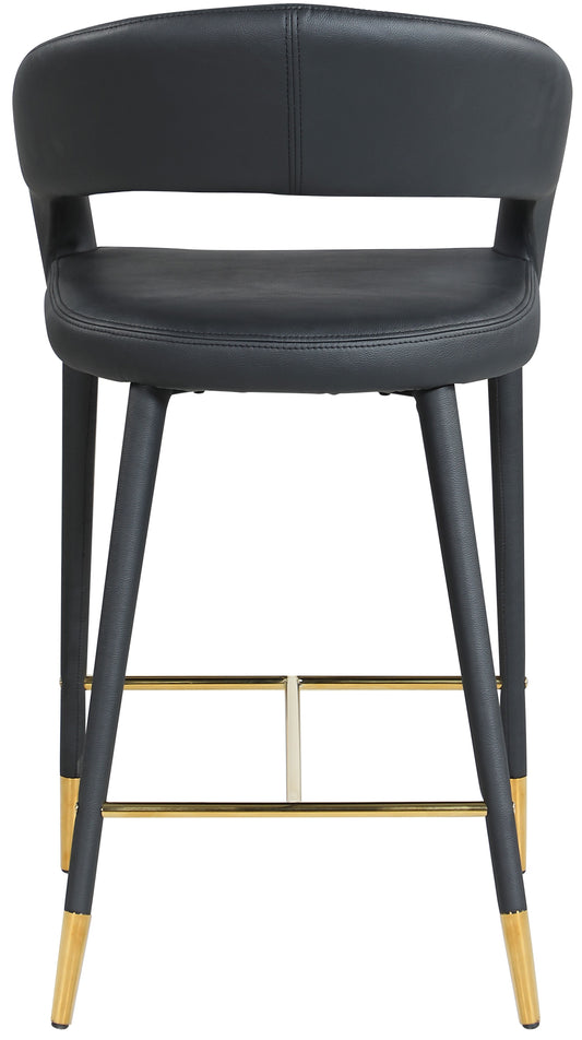 Destiny - Stool - Black- Faux Leather - Premium Adjustable Height from Meridian Furniture - Just $525! Shop now at brett interiors