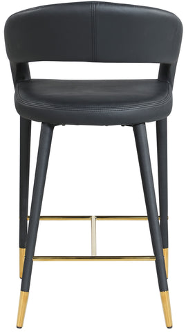 Destiny - Stool - Black- Faux Leather - Premium Adjustable Height from Meridian Furniture - Just $525! Shop now at brett interiors