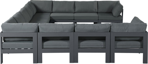 Nizuc - Outdoor Patio Modular Sectional 11 Piece - Grey - Premium Stationary Sectionals from Meridian Furniture - Just $9887.50! Shop now at brett interiors