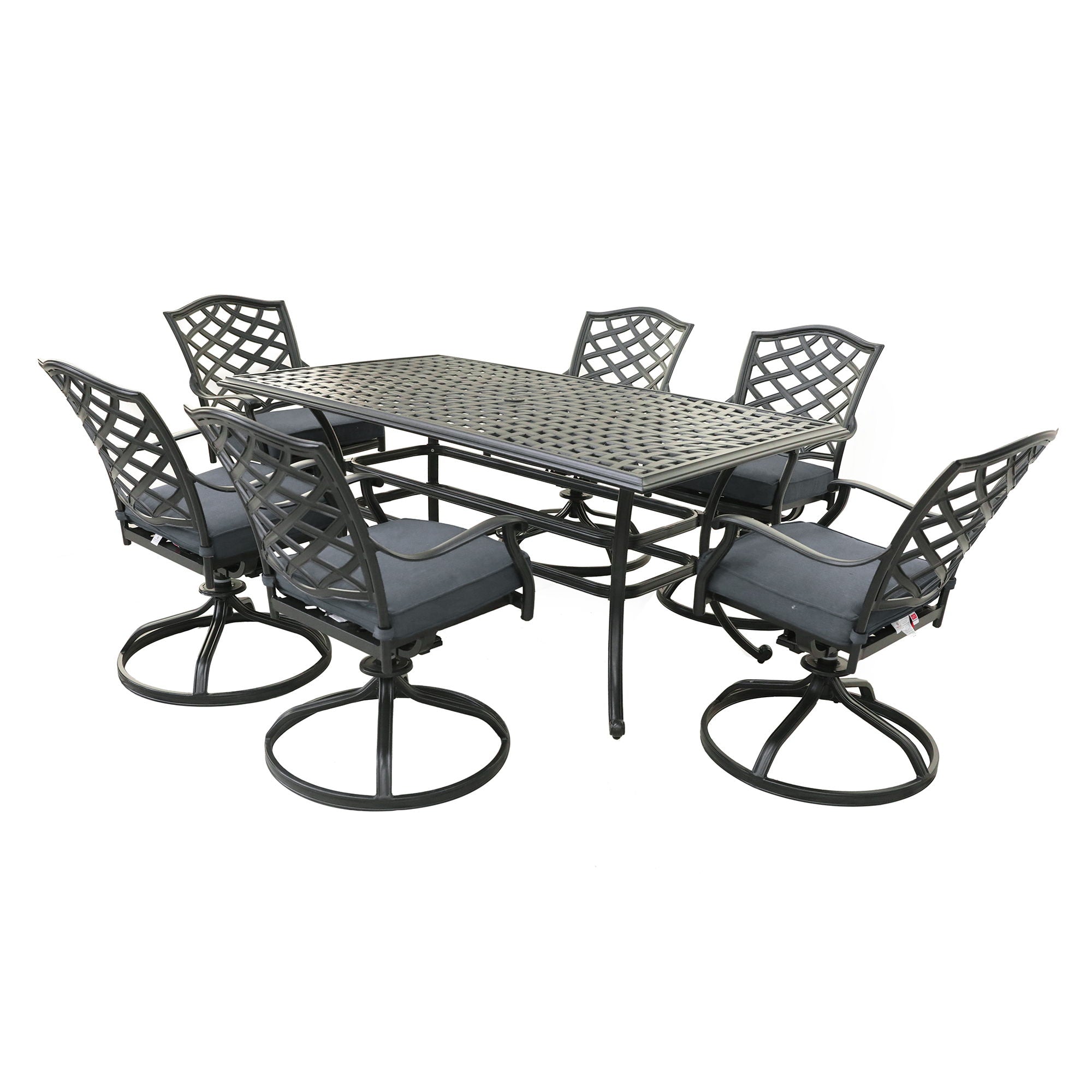 Rectangular Aluminum Dining Set With Cushions Gather Craft