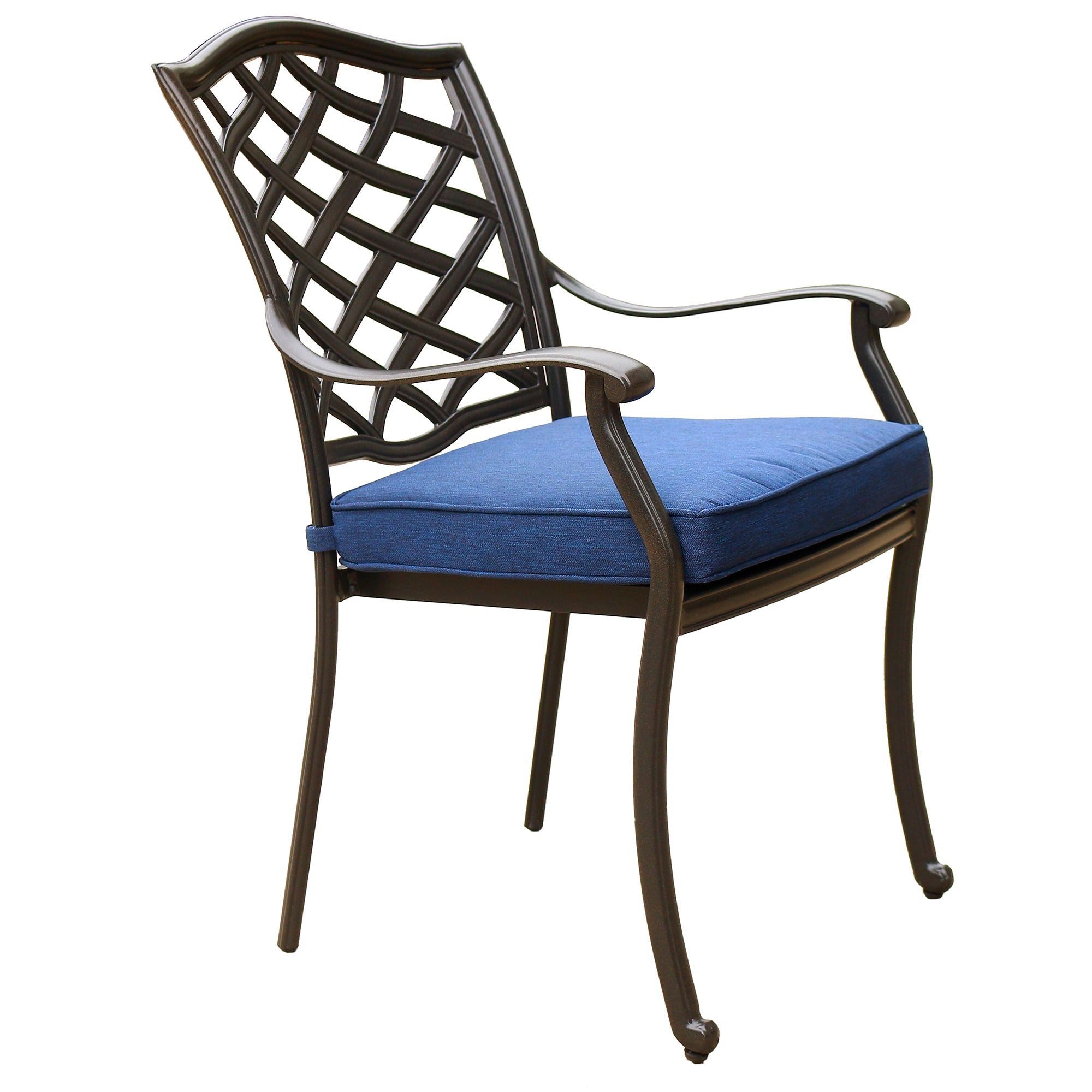 Outdoor Patio Aluminum Dining Arm Chair With Cushion (Set of 2) - Navy Blue - Premium Chair Sets from Gather Craft - Just $688! Shop now at brett interiors