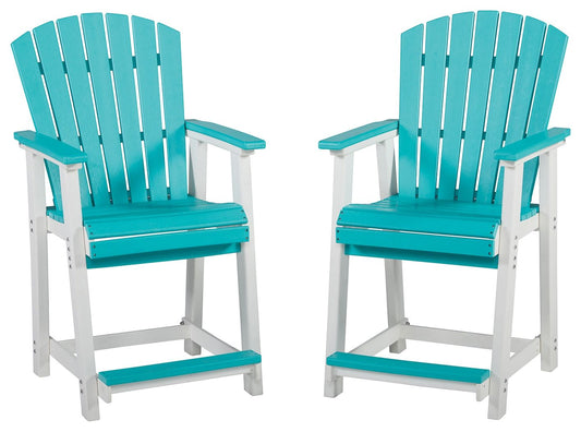 Eisely - Turquoise / White - Barstool (Set of 2) - Premium Stool Sets from Ashley Furniture - Just $1322.48! Shop now at brett interiors