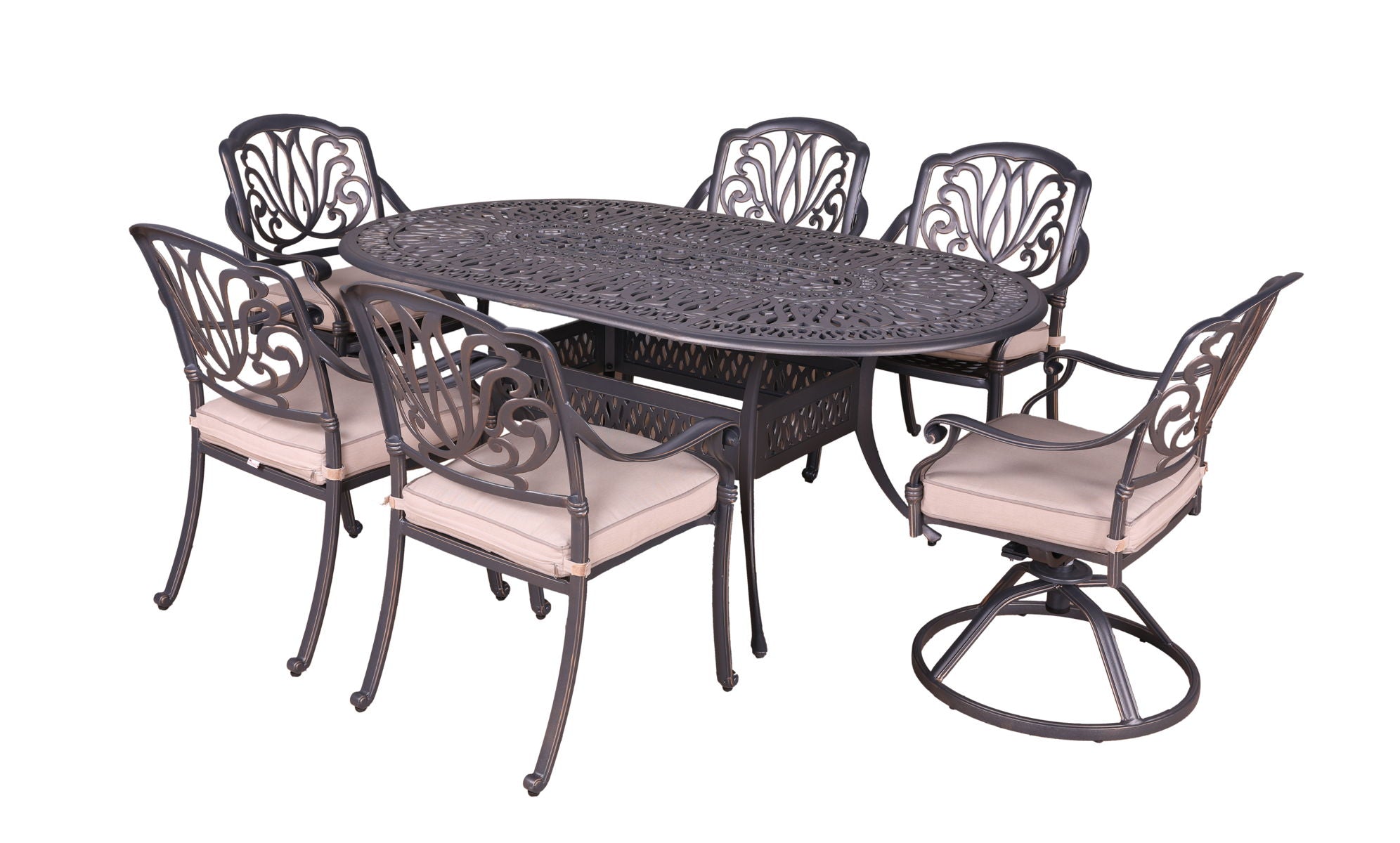 Oval Aluminum Dining Set With Cushions - Premium 7 Piece Outdoor Sets from Gather Craft - Just $3556! Shop now at brett interiors