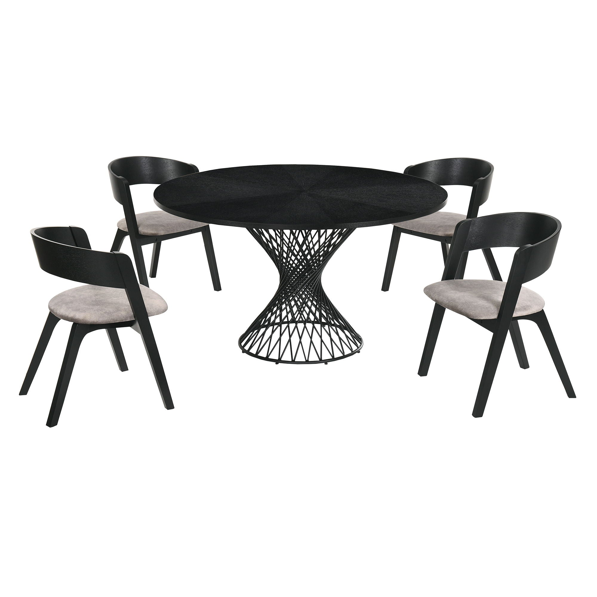 Cirque And Jackie - Round Dining Set - Premium 5 Piece Dining Room Sets from Armen Living - Just $2032.50! Shop now at brett interiors