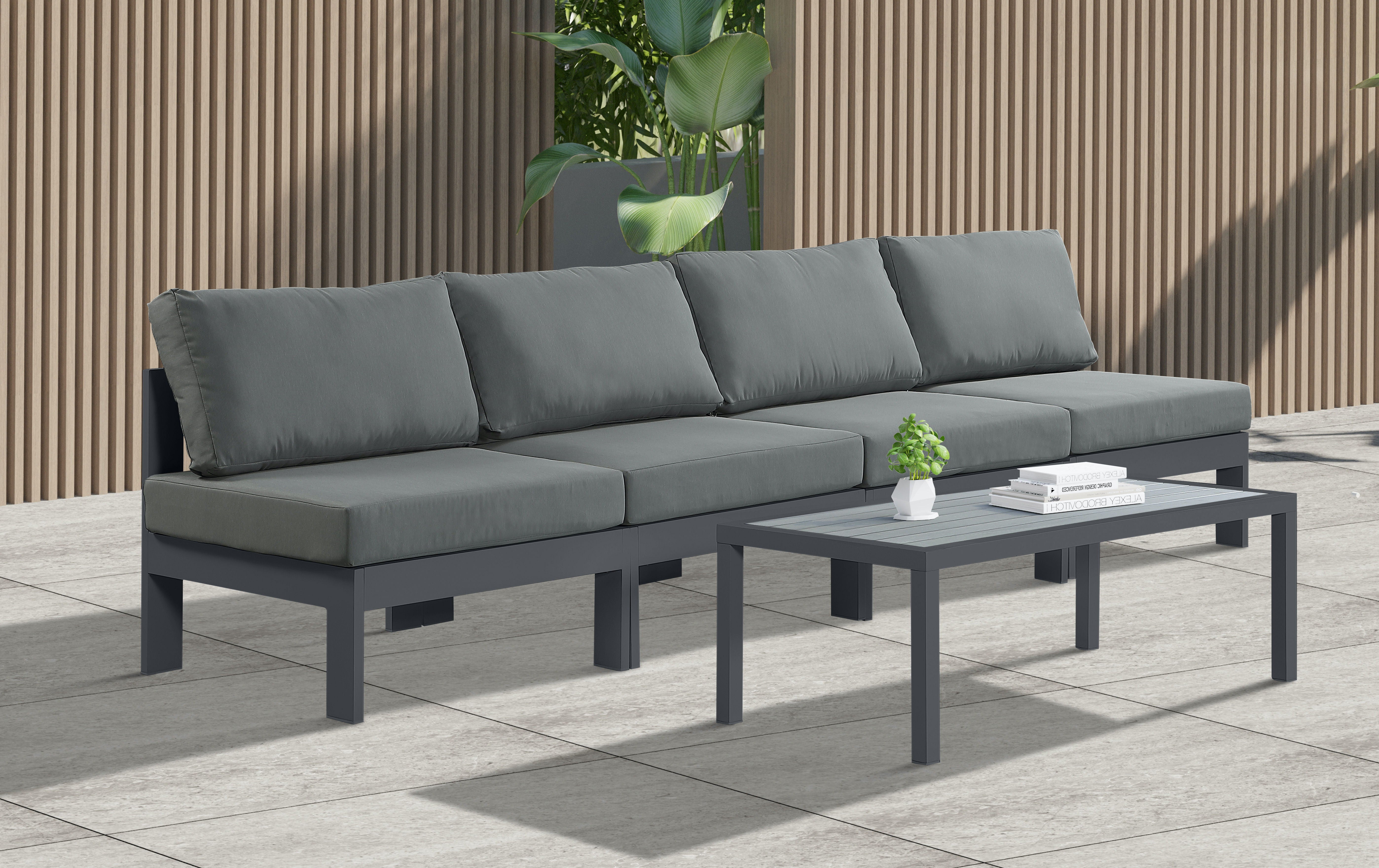 Nizuc - Outdoor Patio Modular Sofa 4 Seats - Premium Sofas from Meridian Furniture - Just $3450! Shop now at brett interiors