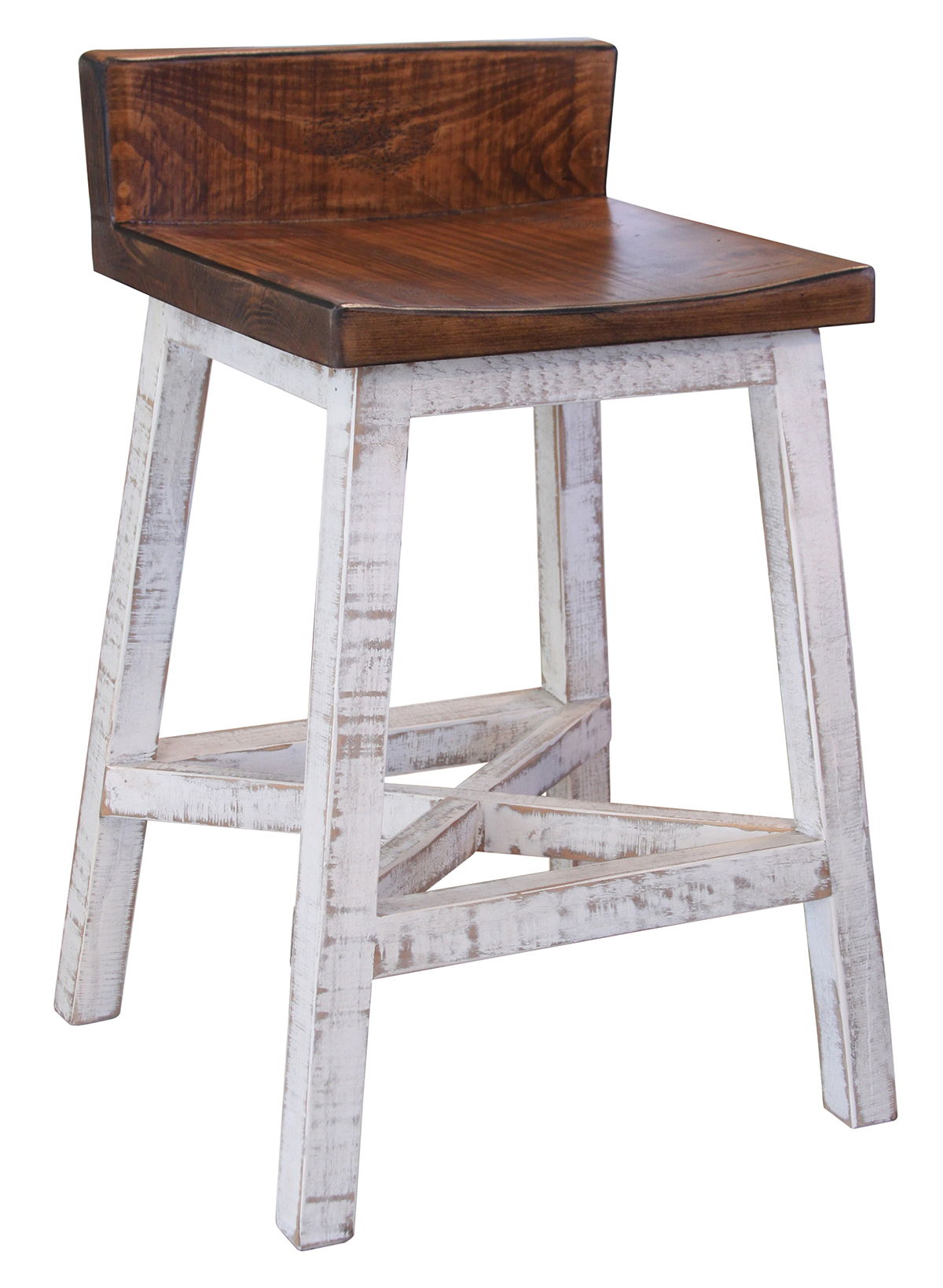 Pueblo - Wooden Seat & Base Stool - Premium Counter Height (24"-27") from International Furniture Direct - Just $205! Shop now at brett interiors