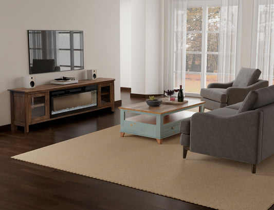 Olimpia - Electric Fireplace - Towny Brown - Premium Fireplace TV Stands from International Furniture Direct - Just $1062.50! Shop now at brett interiors