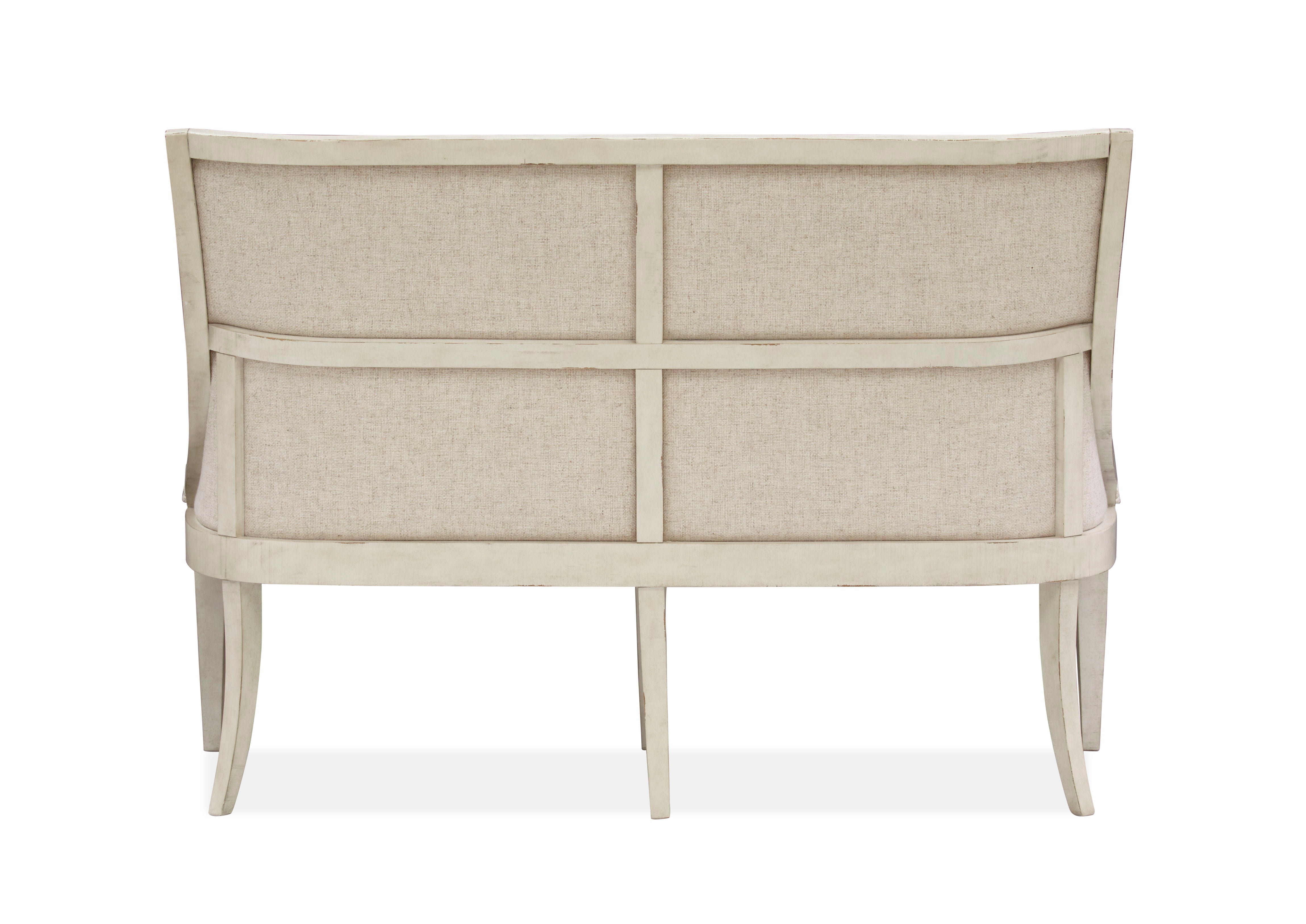 Newport - Bench With Upholstered Seat & Back - Alabaster - Premium Upholstered Benches from Magnussen Furniture - Just $1209! Shop now at brett interiors